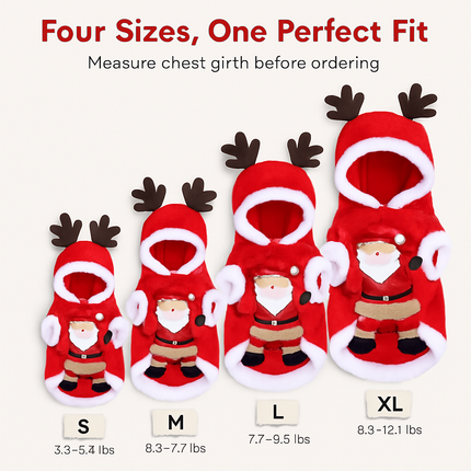 Pet Christmas Santa Claus Reindeer Antlers Costume