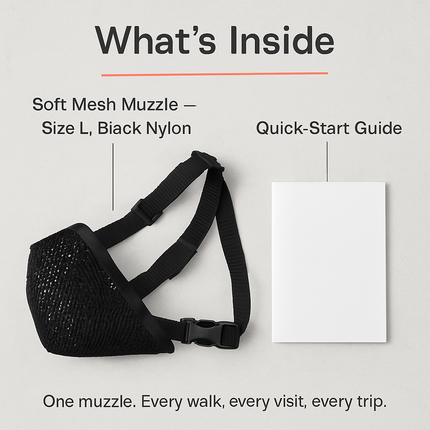 Pet Muzzle Mask: Soft Mesh, Adjustable Straps
