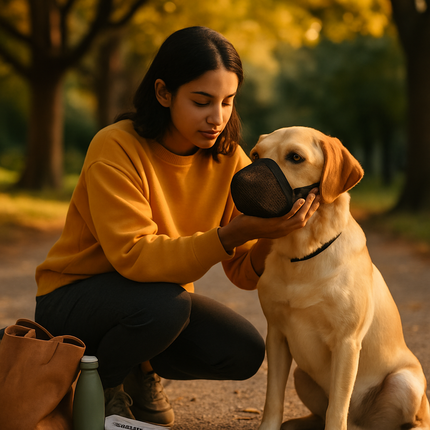 Pet Muzzle Mask: Soft Mesh, Adjustable Straps