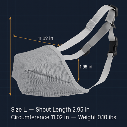 Pet Muzzle Mask: Soft Mesh, Adjustable Straps