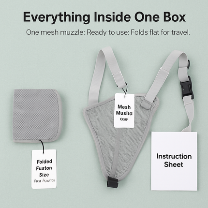 Pet Muzzle Mask: Soft Mesh, Adjustable Straps