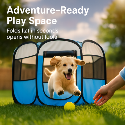 Foldable Portable Pet Tent Exercise Pen for Indoor Outdoor