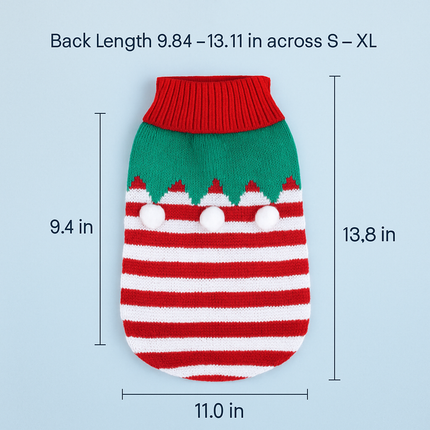 Pet Christmas Sweater Snowman pattern - Size L