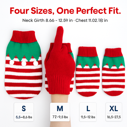 Pet Christmas Sweater Snowman pattern - Size L