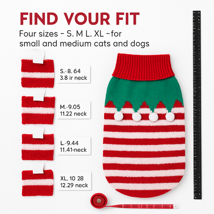 Pet Christmas Sweater Snowman pattern - Size L
