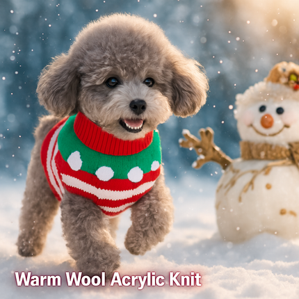Pet Christmas Sweater Snowman pattern - Size L