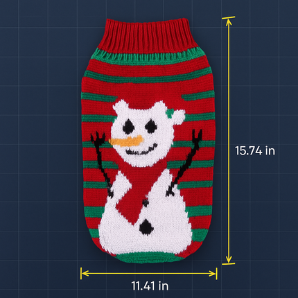Pet Christmas Sweater Snowman pattern - Size L