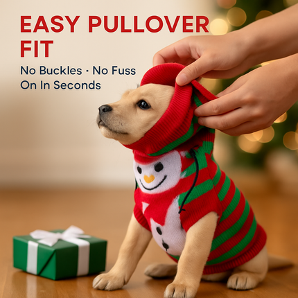 Pet Christmas Sweater Snowman pattern - Size L