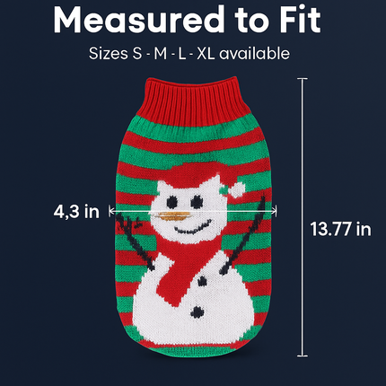 Pet Christmas Sweater Snowman pattern - Size L
