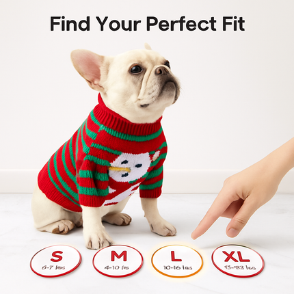 Pet Christmas Sweater Snowman pattern - Size L