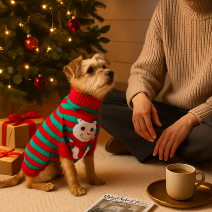 Pet Christmas Sweater Snowman pattern - Size L