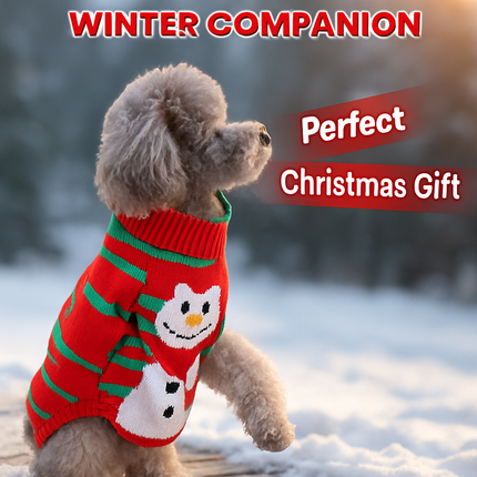 Pet Christmas Sweater Snowman pattern - Size L