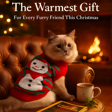 Pet Christmas Sweater Snowman pattern - Size L