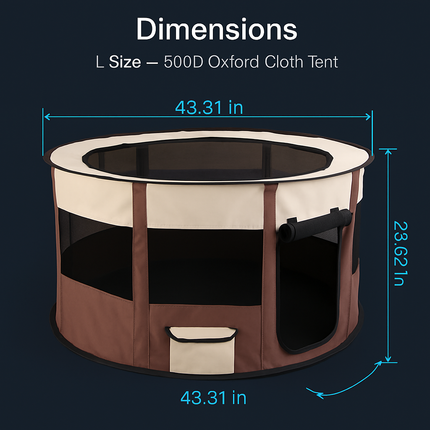 Foldable Dog Playpen with Carry Bag – Portable Travel Tent