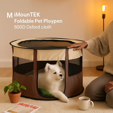 Foldable Dog Playpen with Carry Bag – Portable Travel Tent