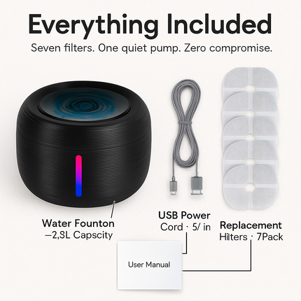 Pet Water Fountain for Cats - Quiet Flow