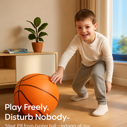 Silent Foam Basketball with Hoop for Indoor Training