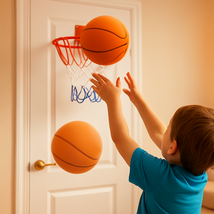 Silent Foam Basketball with Hoop for Indoor Training