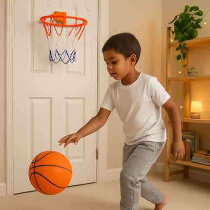 Silent Foam Basketball with Hoop for Indoor Training