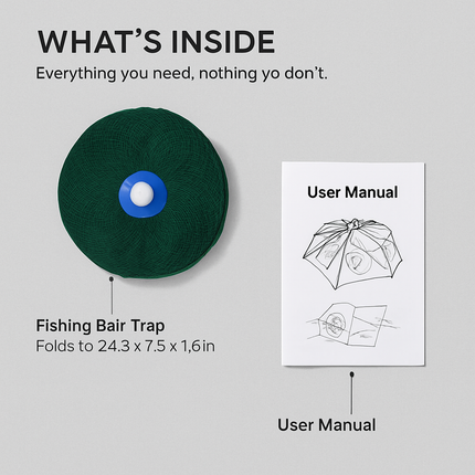 Foldable Fishing Bait Net Trap for Crab, Shrimp & Minnow