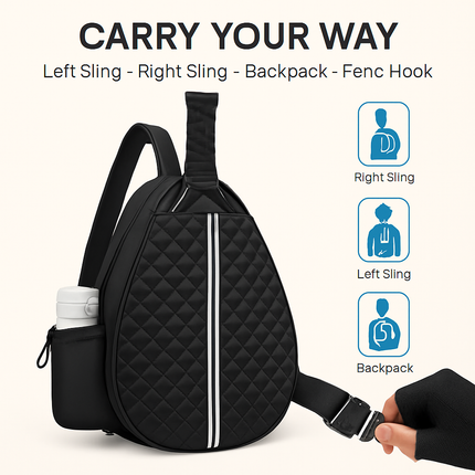 Pickleball Sling Bag - Waterproof, 7-Compartment