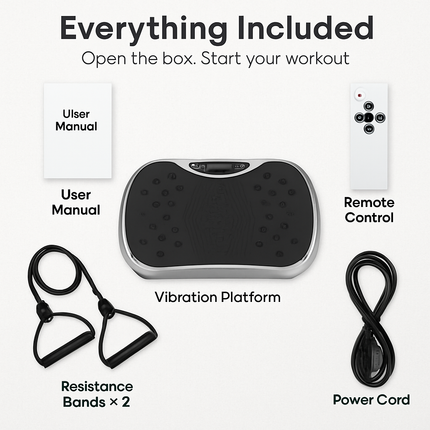 Vibration Exercise Machine With 2 Resistance Bands