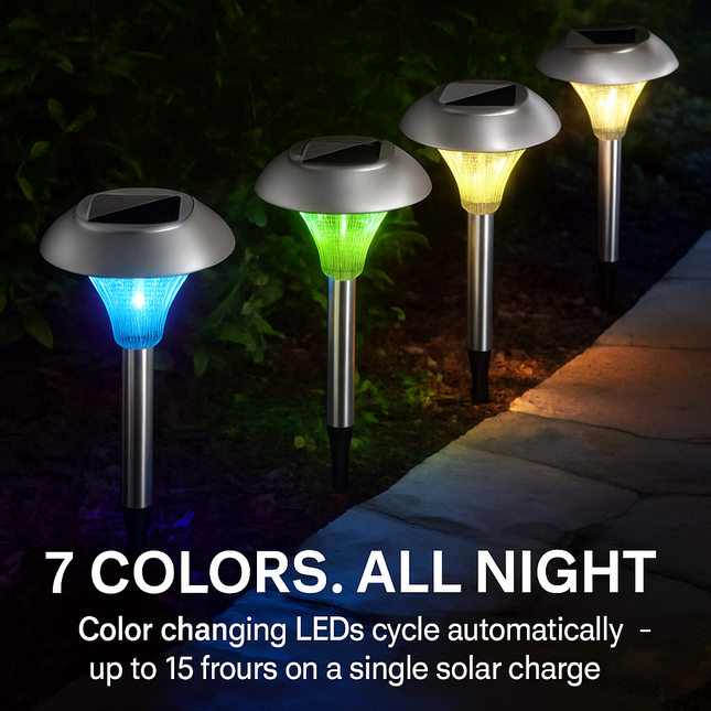 Solar Garden Lights Color Changing Pathway Lamps