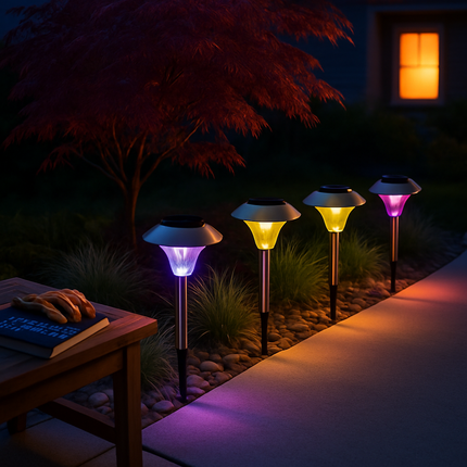 Solar Garden Lights Color Changing Pathway Lamps