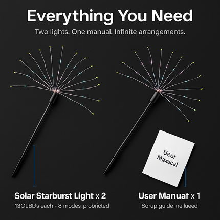 Solar Powered Starburst Lights for Garden Decor