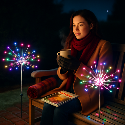 Solar Powered Starburst Lights for Garden Decor