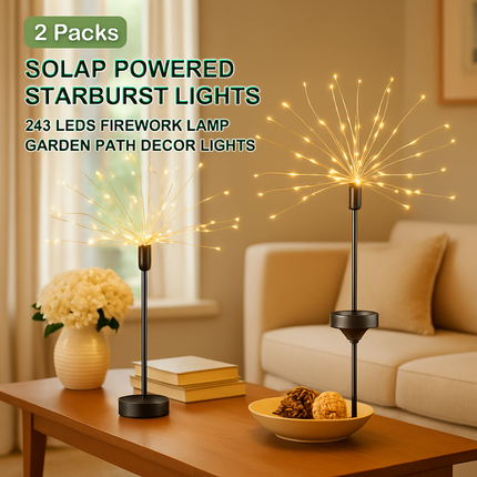 Solar Powered Starburst Lights for Garden Decor