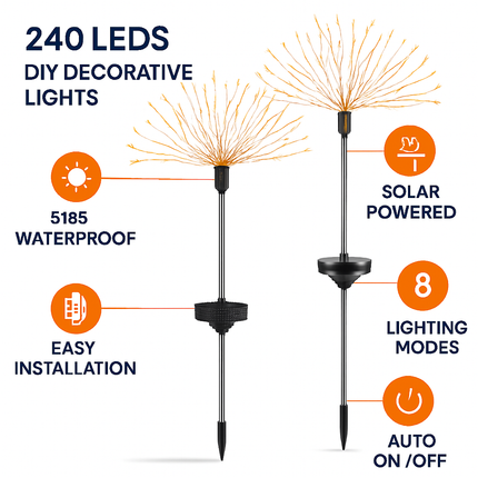 Solar Powered Starburst Lights for Garden Decor