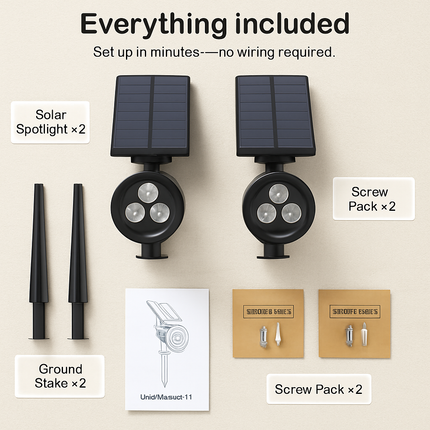 Outdoor Solar Spotlight for Walls and Pathways