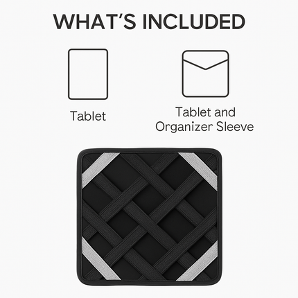 Tablet Case Organizer Elastic Band Tablet Sleeve For 9.7in Tablets w/ Double-sided Design For Mouse Earphone Card