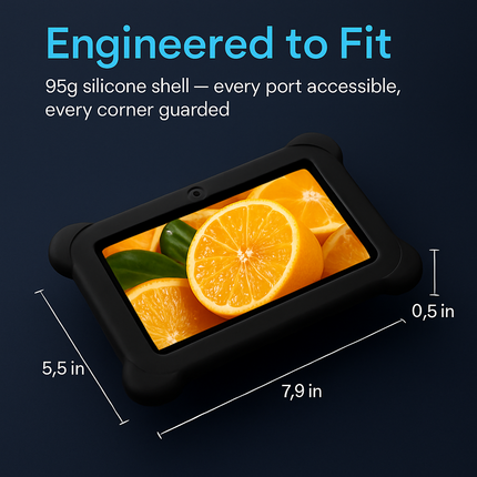 Silicone Kids Shockproof Anti-scratch Case for KOCASO M752H in Black
