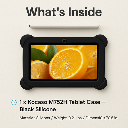 Silicone Kids Shockproof Anti-scratch Case for KOCASO M752H in Black