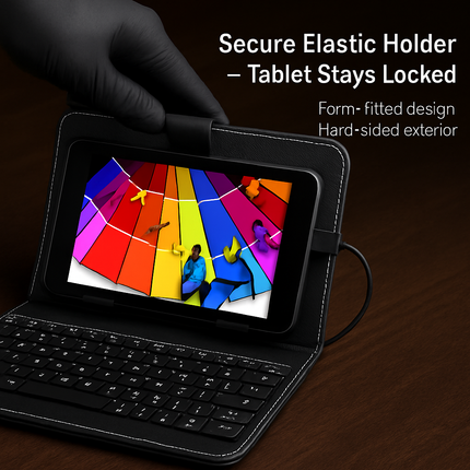 KOCASO Generic USB Keyborad & Leather Case Cover for MX780 Tablet PC in Black