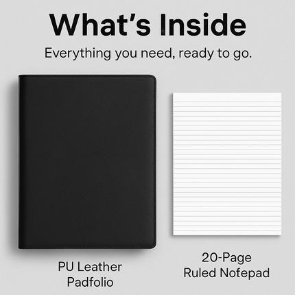 Padfolio Portfolio Folder Business Document Organizer PU Leather Padfolio Holder Case for 9.7" iPad Tablet Business Cards