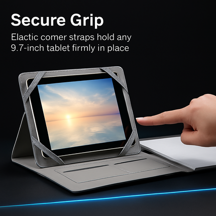 Organizer Case For 9.7in Tablet PC Business Tablet Portfolio w/ A5 Notepad Paper Pad Card Holder