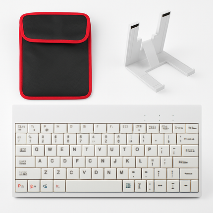 80-Key Mini Wired Keyboard with Tablet Stand