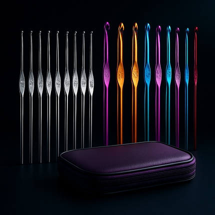 Crochet Hook Set for Smooth Stitching in Color-Coded Handles