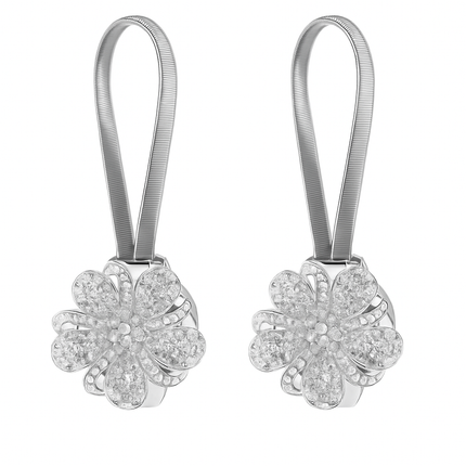 Magnetic Curtain Tiebacks with Extendable Floral Design