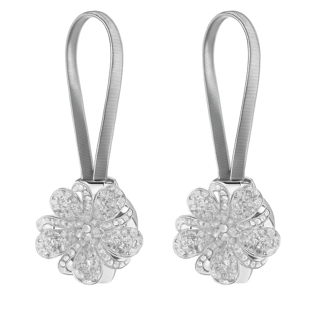 Magnetic Curtain Tiebacks with Extendable Floral Design