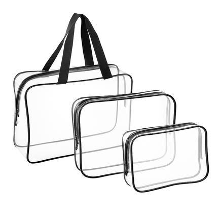 Clear Travel Bags Set for Toiletry Organization