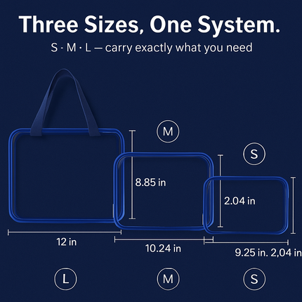 Clear Travel Bags Set for Toiletry Organization