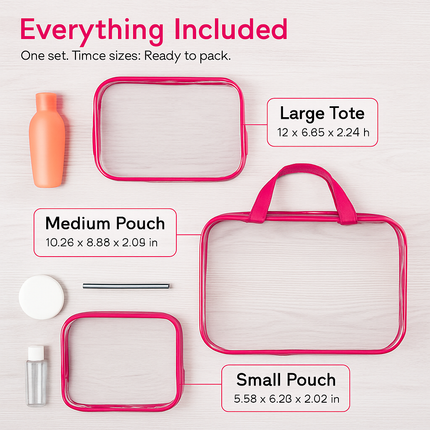 Clear Travel Bags Set for Toiletry Organization