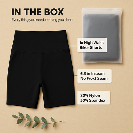 High-Waist Biker Shorts with Tummy Control for Workouts