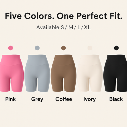 High-Waist Biker Shorts with Tummy Control for Workouts