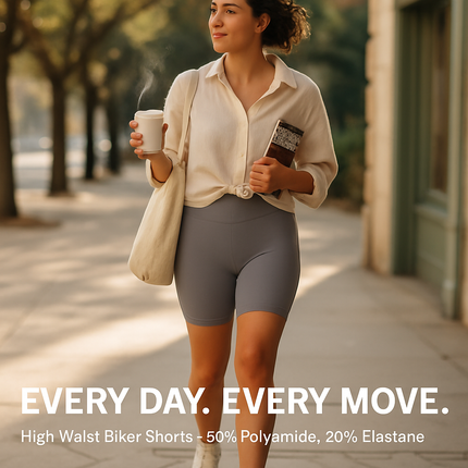 High-Waist Biker Shorts with Tummy Control for Workouts