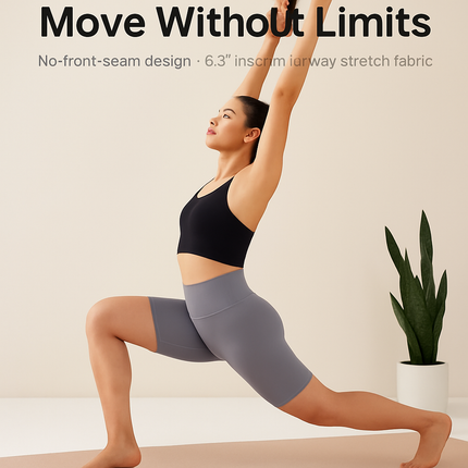 High-Waist Biker Shorts with Tummy Control for Workouts